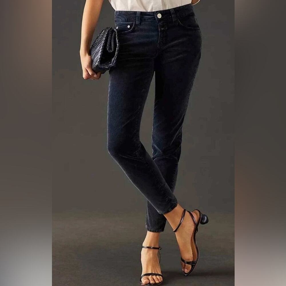 Closed Baker Velvet Skinny Pants Black Size 29 Cropped Made in Italy